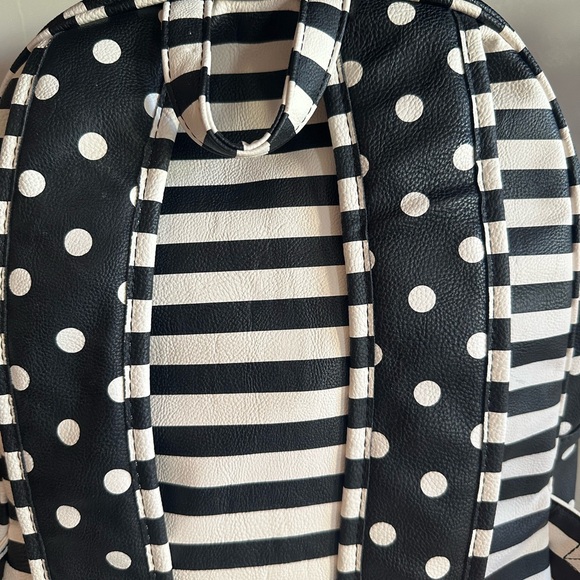 Betsy Johnson backpack with polkadots, stripes roses, and a large bow. NWOT - Picture 6 of 15